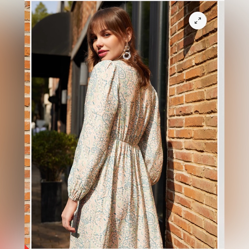 Brand New Daily Thread PAISLEY V-NECK MIDI DRESS size S/P